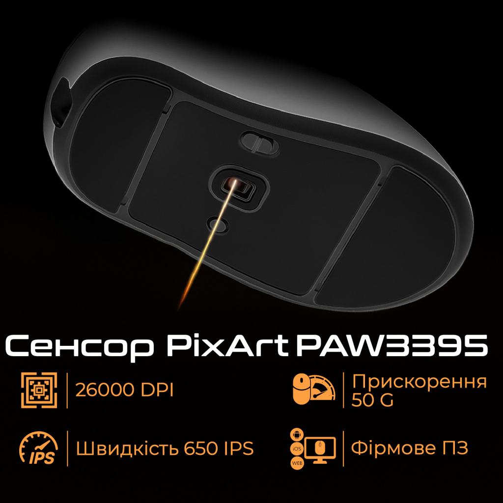 Мишка RAWM ER21 Wireless/Bluetooth Black (ER21.black)