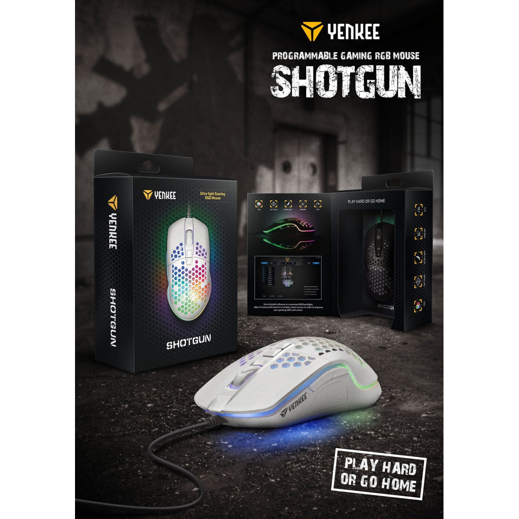 Мишка YENKEE YMS 3030WE Shotgun USB White (45015502)