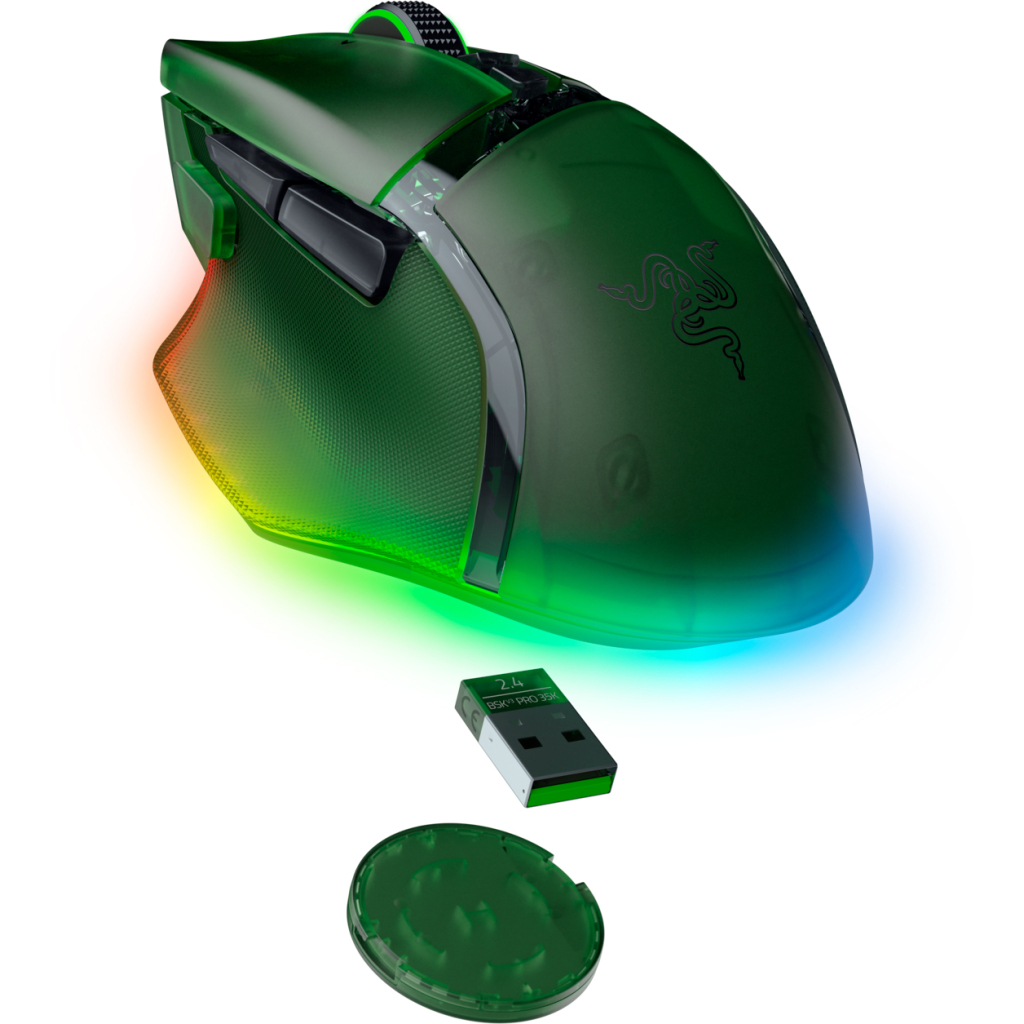 Мишка Razer Basilisk V3 Pro 35K Wireless/Bluetooth/USB Phantom Green (RZ01-05240300-R3G1)