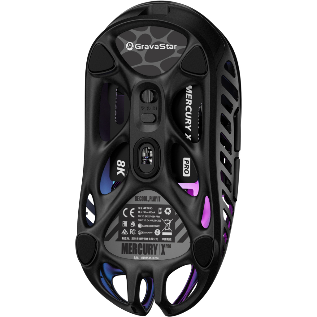 Мишка GravaStar Mercury X Pro 8K Wireless/Bluetooth/USB Black (GSXPRO_BLK)