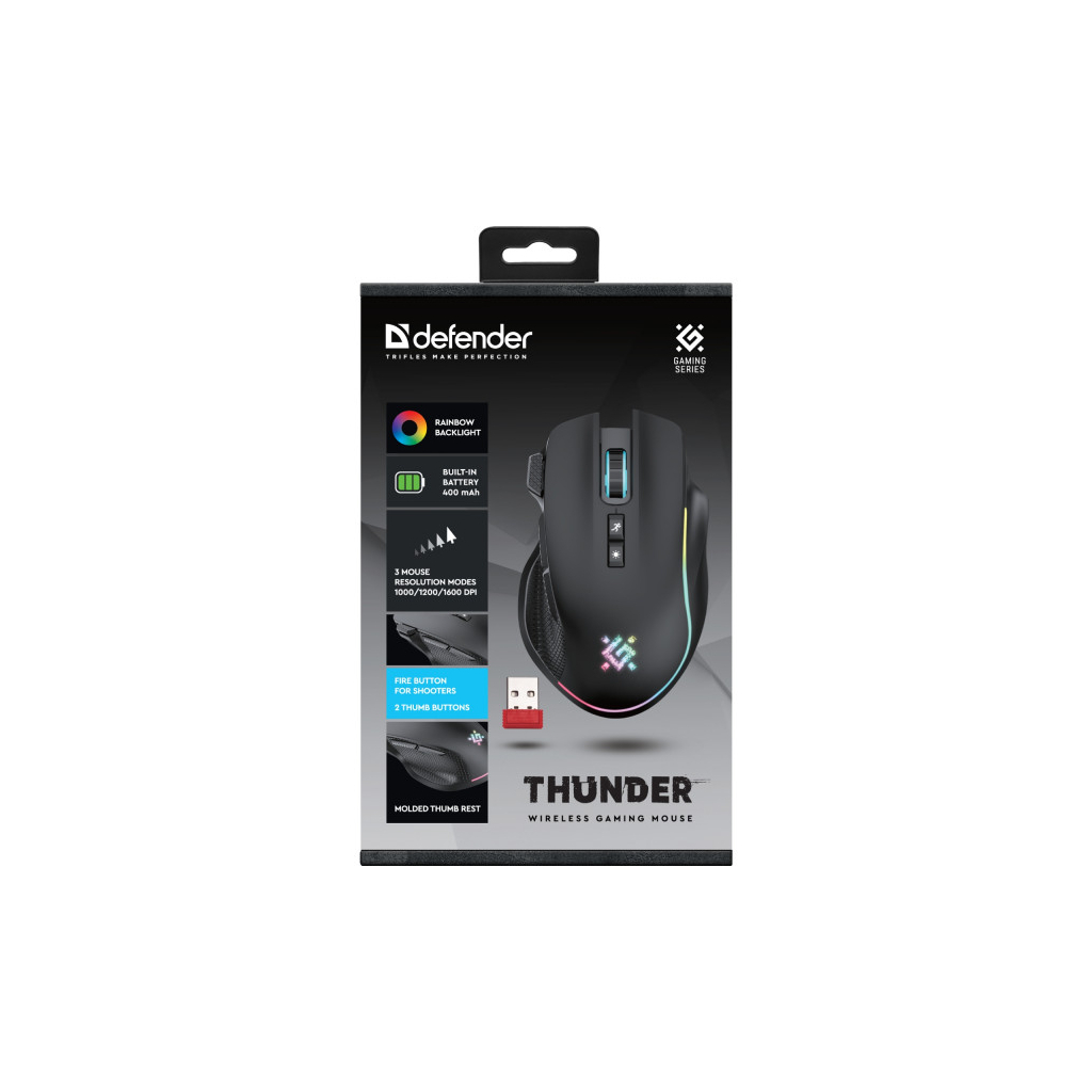 Мишка Defender Thunder GM-213 LED Wireless Black (52213)