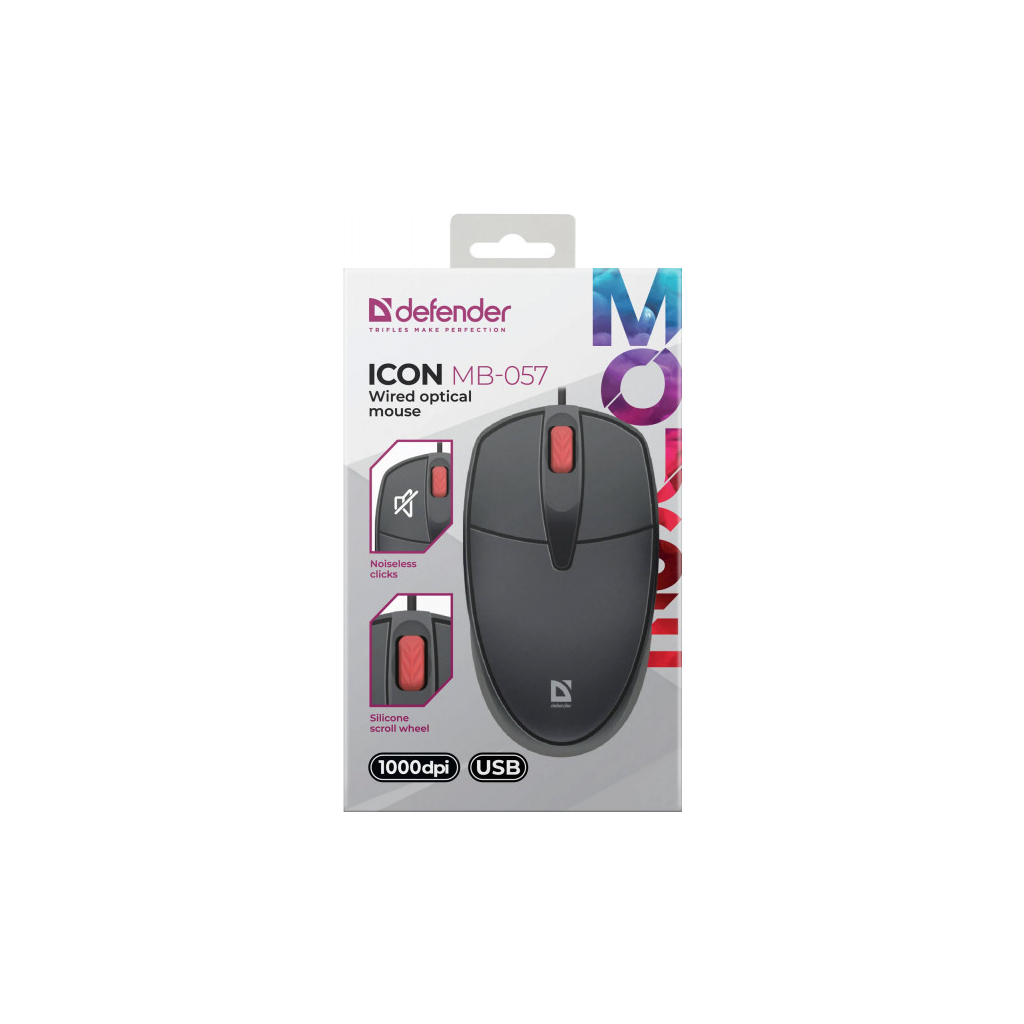 Мишка Defender Icon MB-057 USB Black (52057)