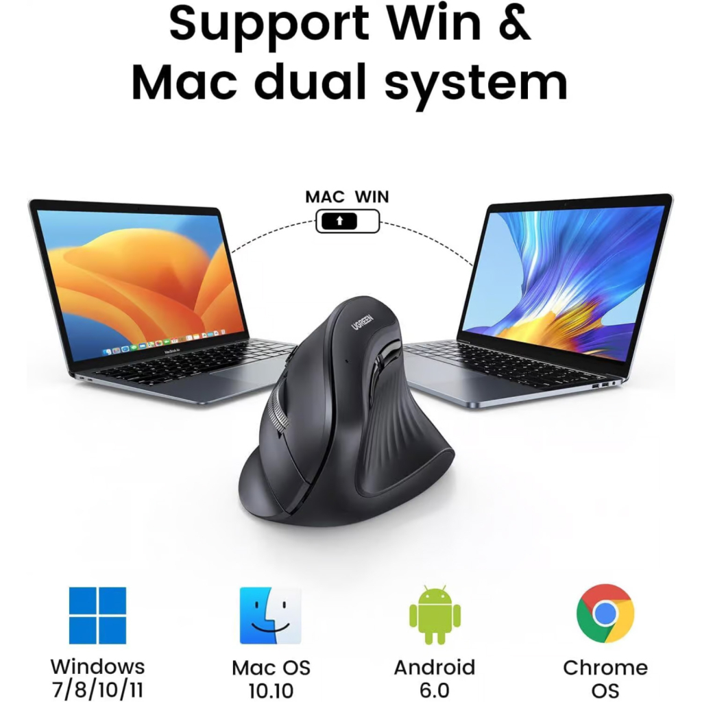 Мишка Ugreen MU008 Vertical Wireless Black (25444)