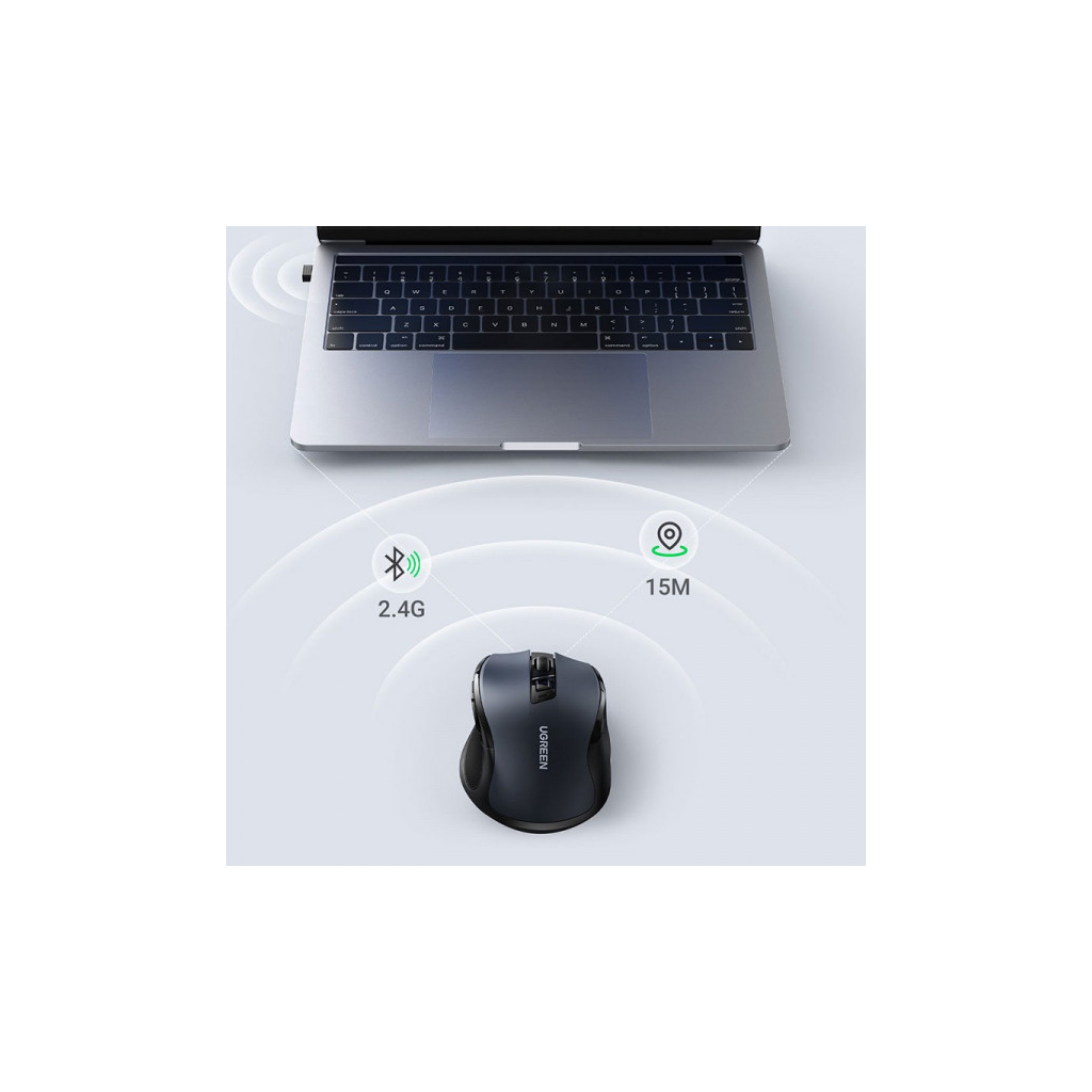 Мишка Ugreen MU006 Ergonomic Wireless Gray/Black (15063)