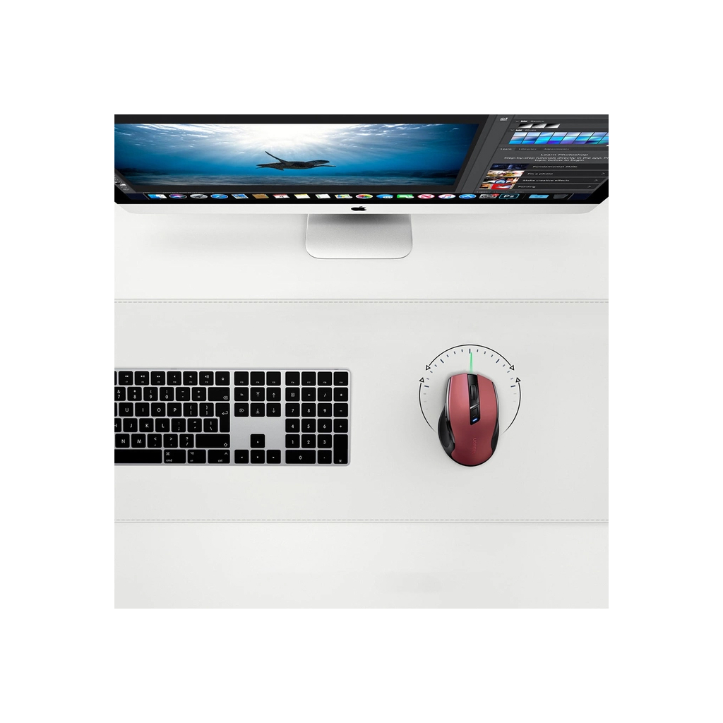 Мишка Ugreen MU006 Ergonomic Wireless Red/Black (25752)