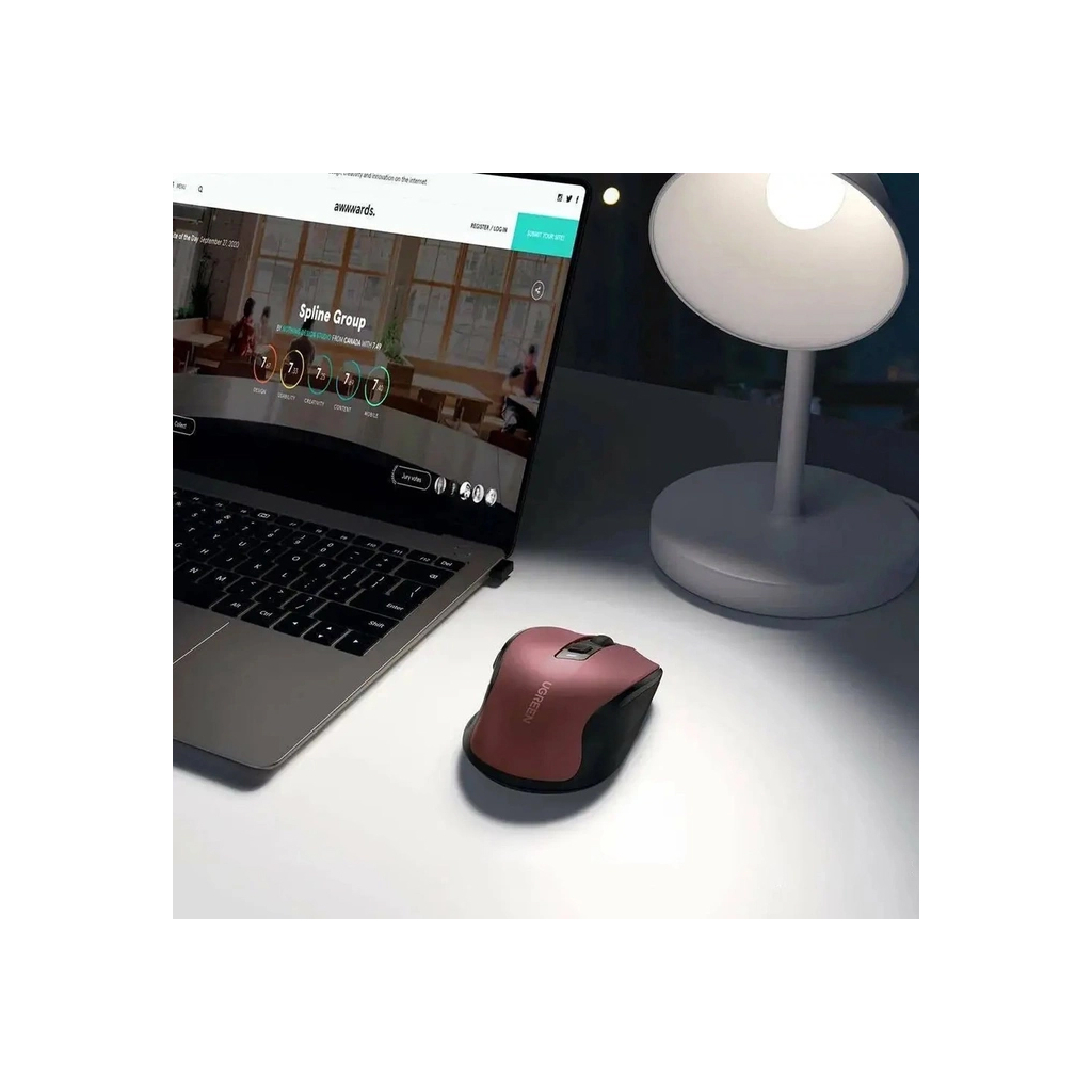 Мишка Ugreen MU006 Ergonomic Wireless Red/Black (25752)