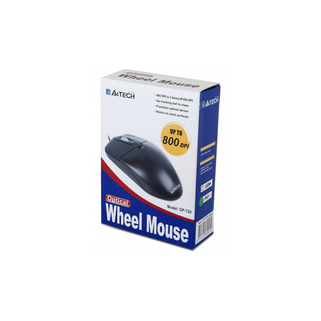 Мишка A4Tech OP-720 Black-USB (4711421699495)