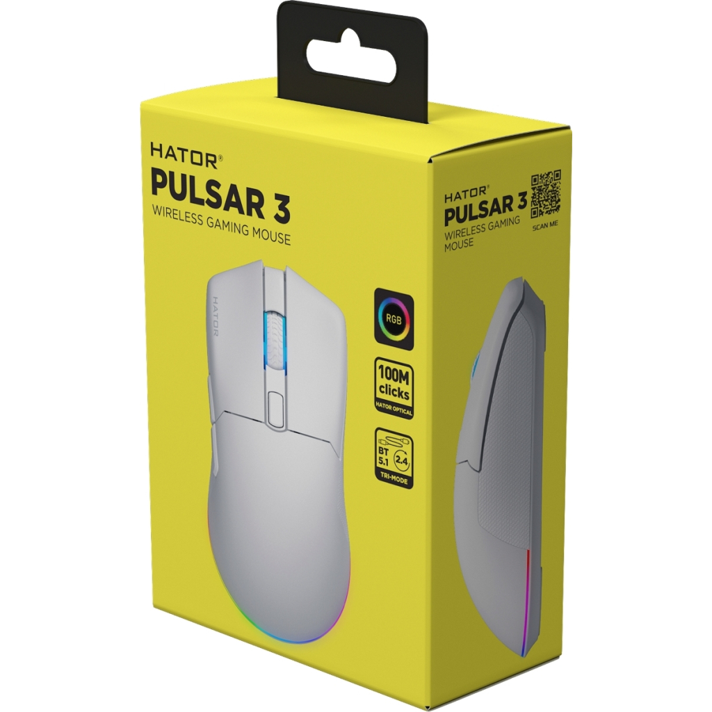 Мишка Hator Pulsar 3 Wireless White (HTM631)