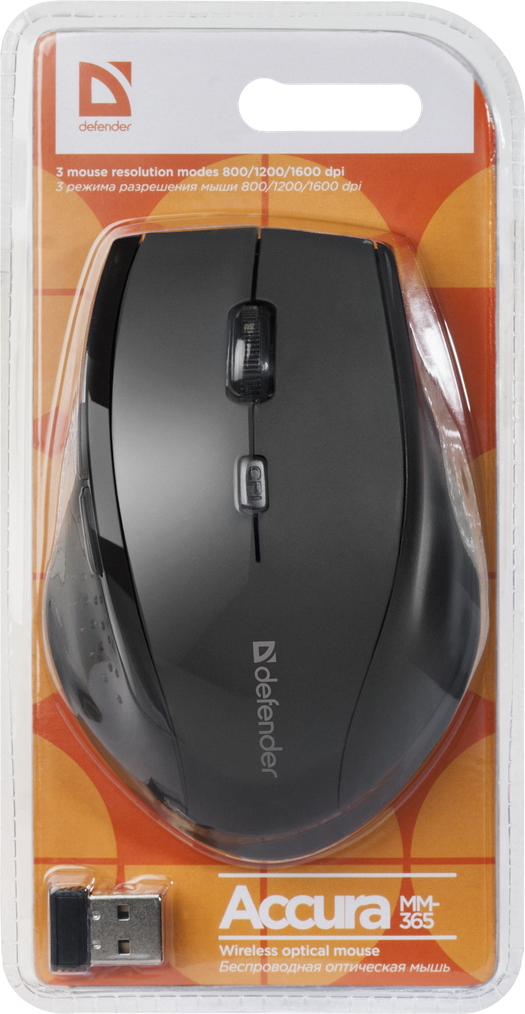 Миша Defender Accura MM-365 Wireless Black (52365)