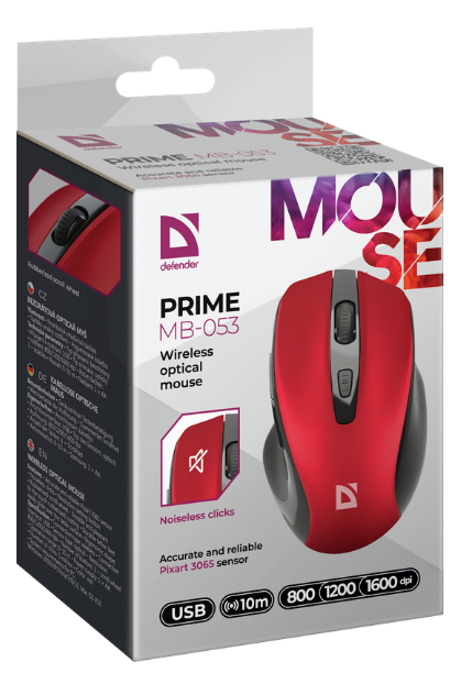 Миша Defender Prime MB-053 Wireless RED (52052) 