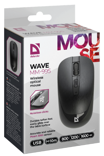 Миша Defender Wave MM-995 Wireless BLACK (52995)