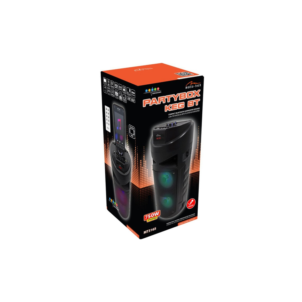 Акустична система Media-Tech PARTYBOX KEG BT 30W Black (MT3165)