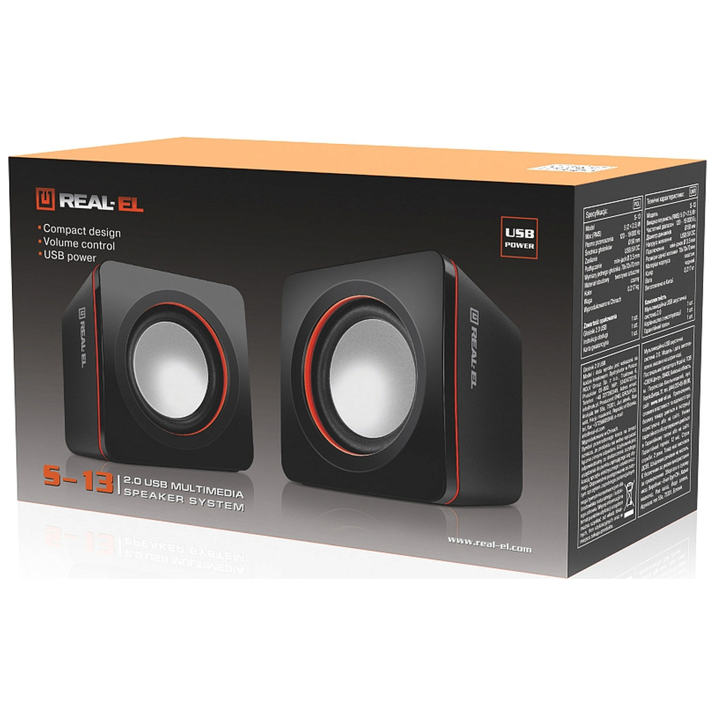 Акустична система REAL-EL S-13 USB Black (EL121100021)