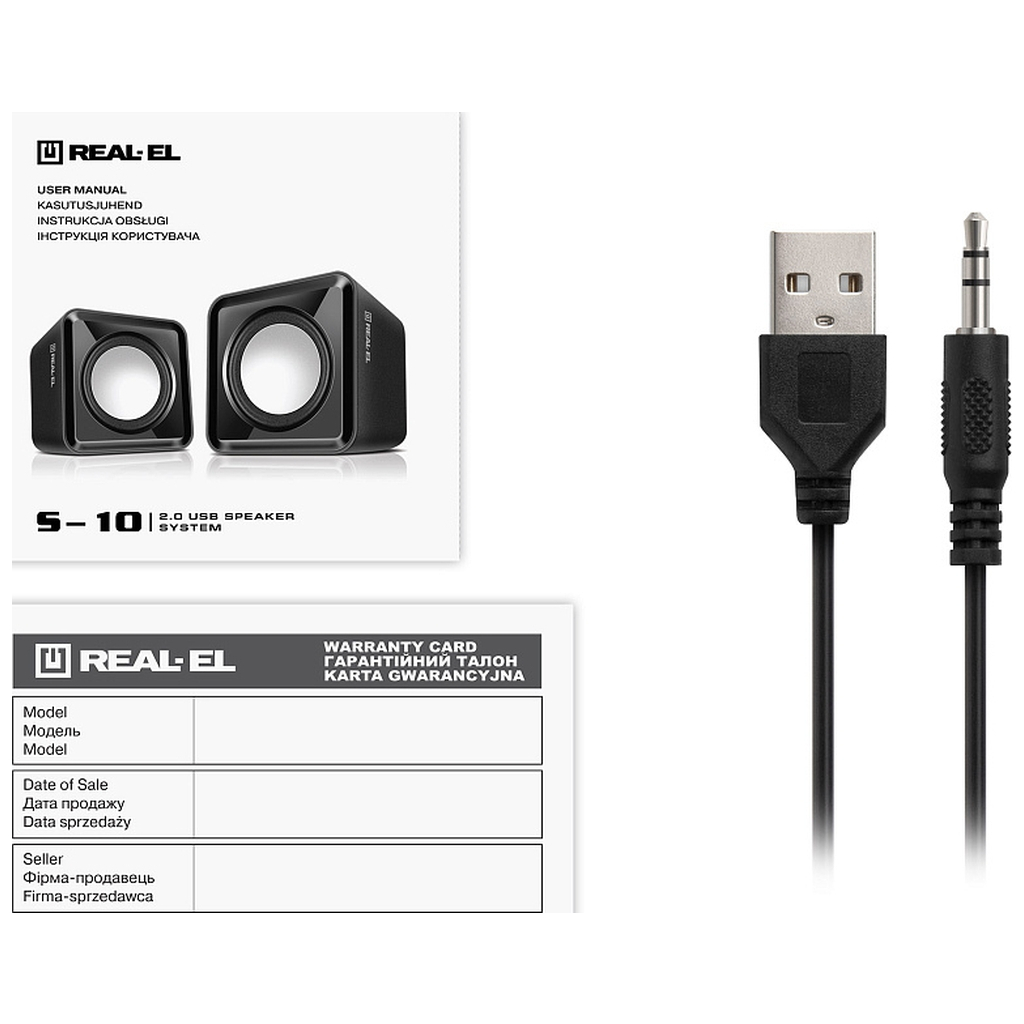 Акустична система REAL-EL S-10 USB Black (EL121100020)
