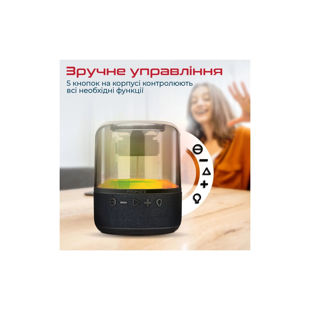 Акустична система Promate Glitz-L Black (glitz-l.black)