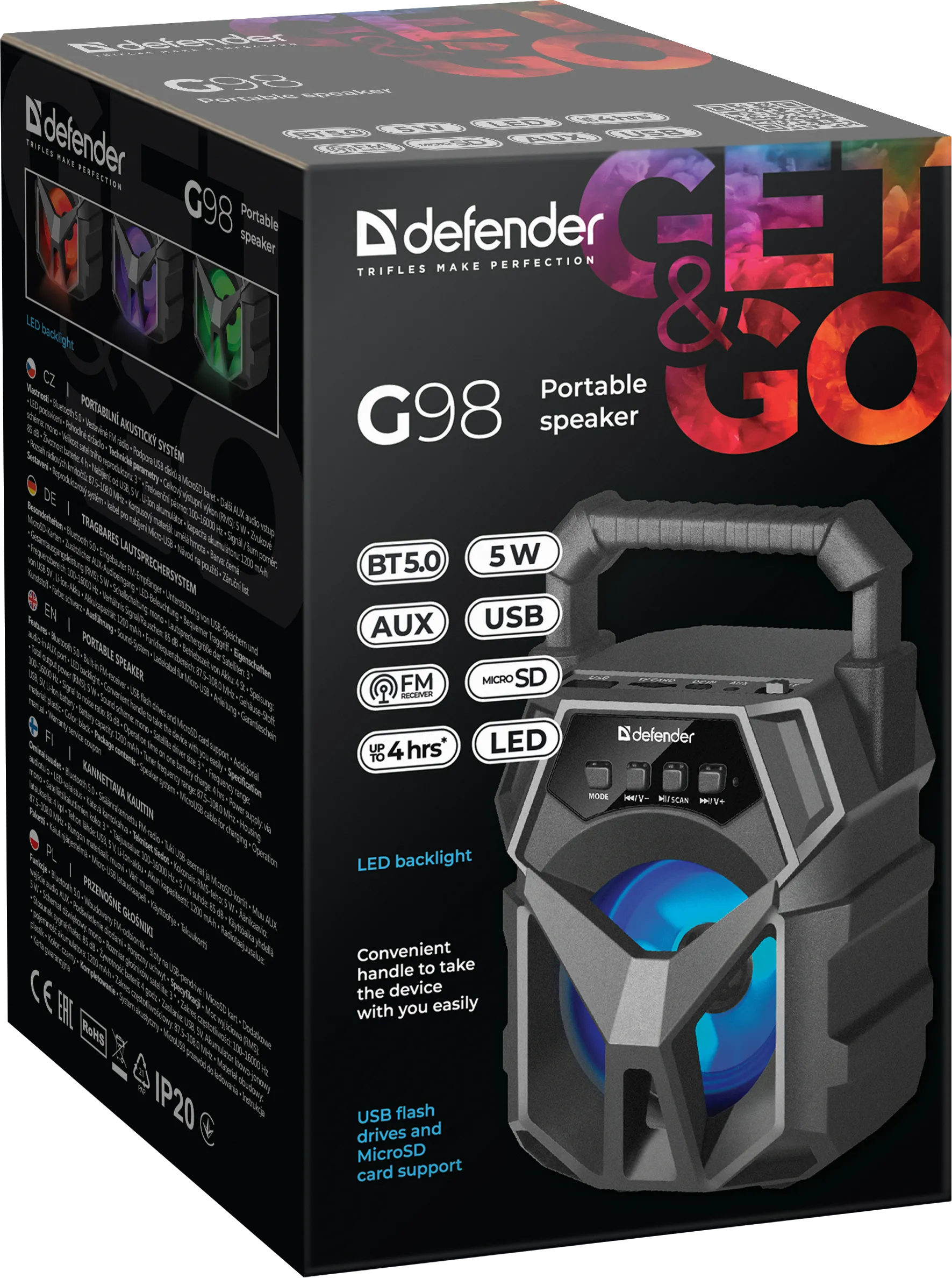 Портативна акустика Defender G98 5W Black (65098) 