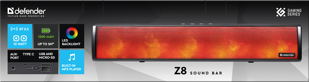 Акустика Defender SoundBar Z8 10Вт (65118) 