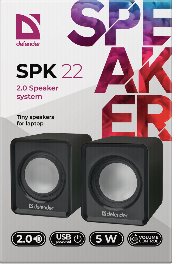 Акустика Defender #1 2.0 SPK 22 2х2,5W USB Black (65503)
