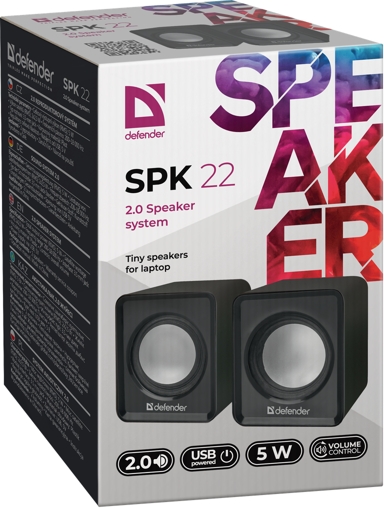 Акустика Defender #1 2.0 SPK 22 2х2,5W USB Black (65503)