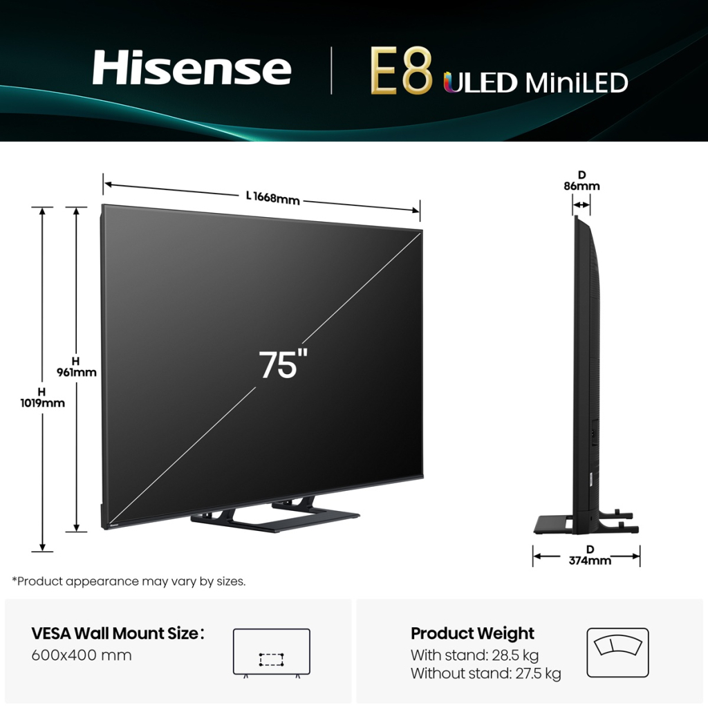 Телевізор Hisense 75E8Q