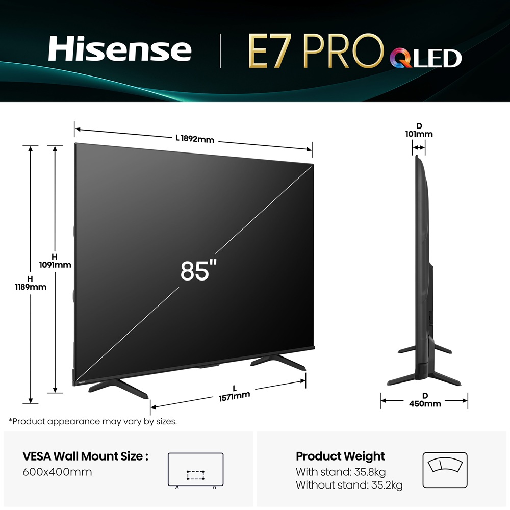 LED-телевізор Hisense 85E7Q PRO 