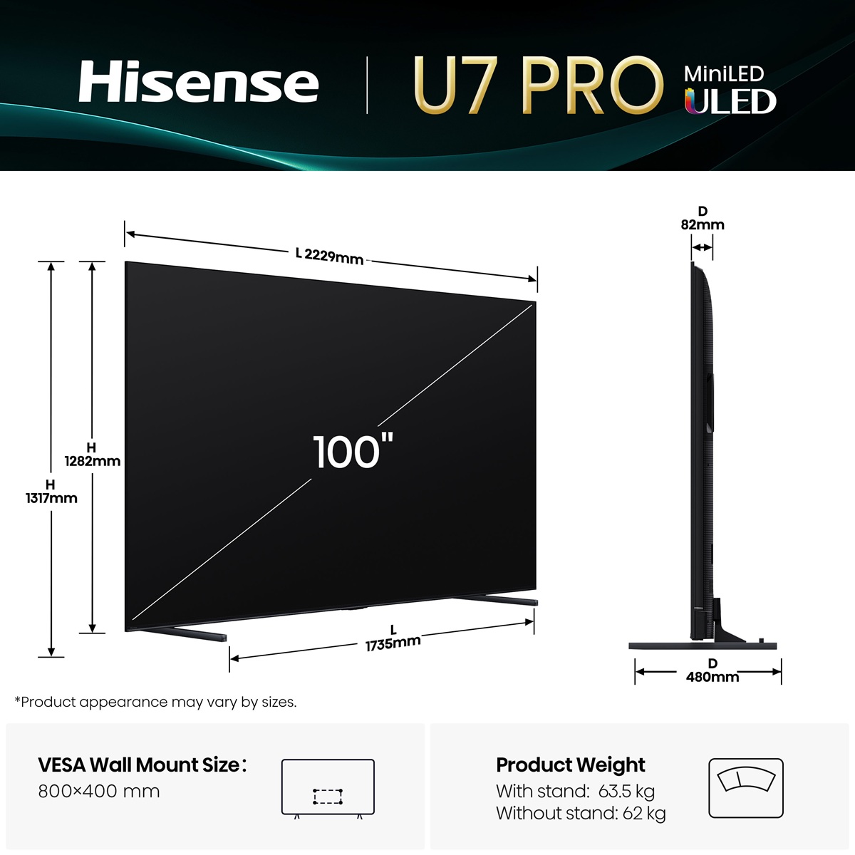 LED-телевізор Hisense 100U7Q PRO 