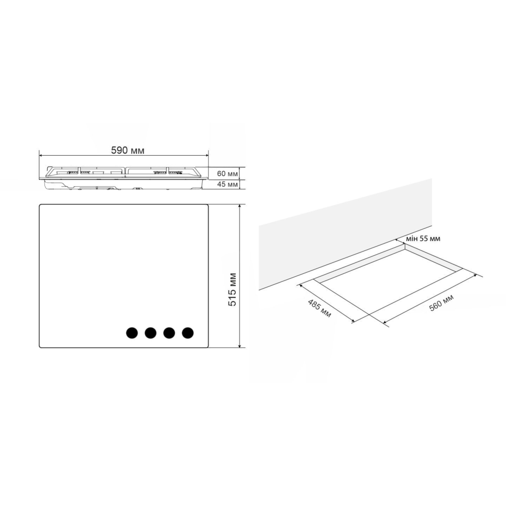 Варочна поверхня Eleyus IMPREZA 60 BG CF