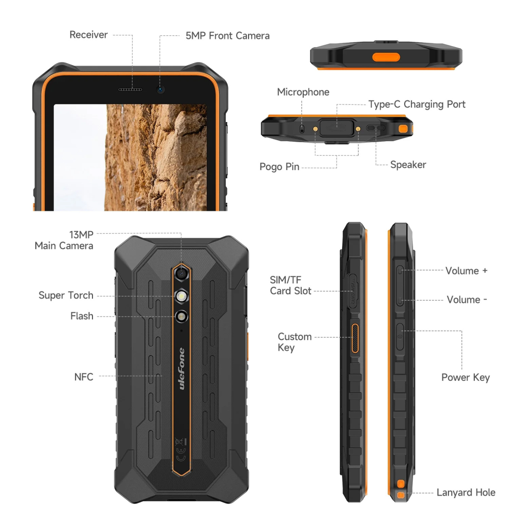 Мобільний телефон Ulefone Rugking 2 Pro 4/128Gb Black-Orange (6975326661003)