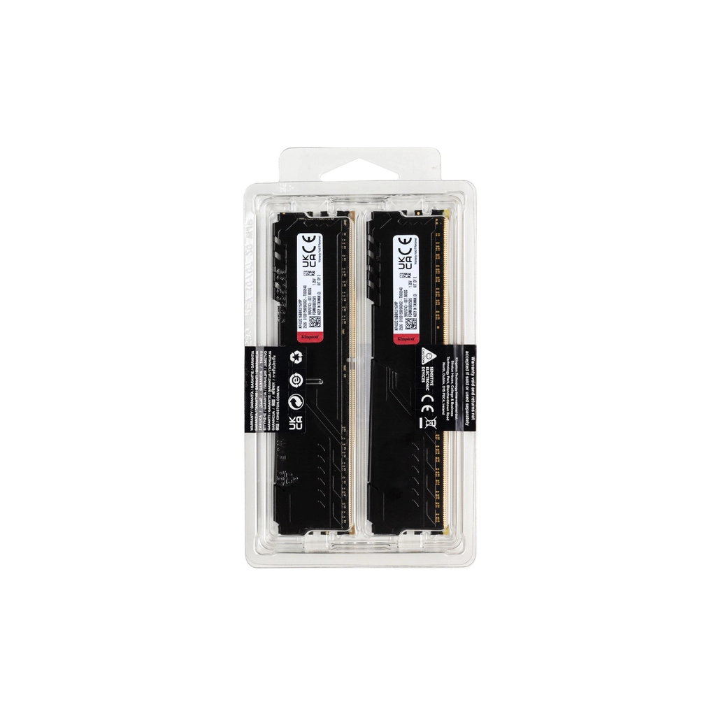 Модуль пам'яті для комп'ютера DDR4 16GB (2x8GB) 3200 MHz Black Kingston Fury (ex.HyperX) (KF432C16BBK2/16WP)