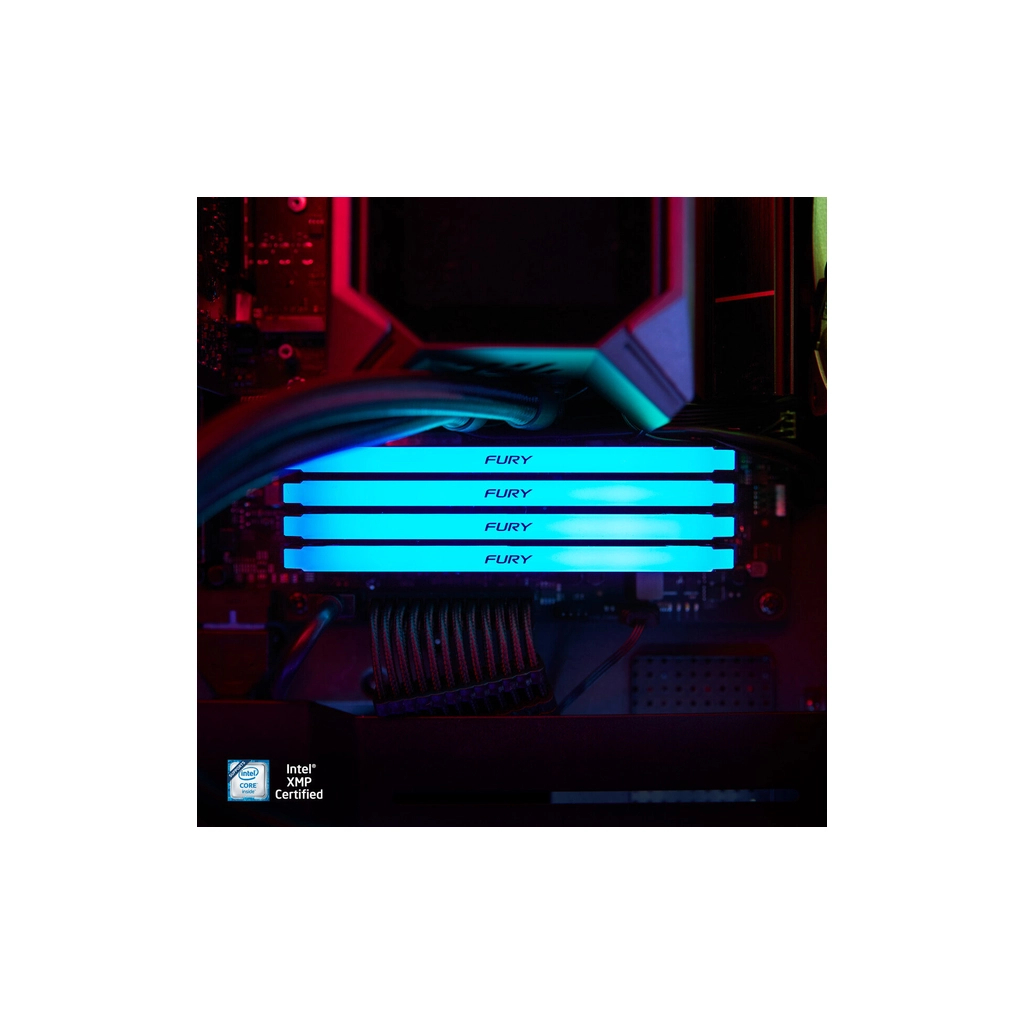 Модуль пам'яті для комп'ютера DDR4 32GB (2x16GB) 3200 MHz Beast RGB Black Kingston Fury (ex.HyperX) (KF432C16BB12AK2/32WP)