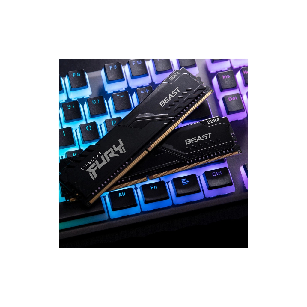 Модуль пам'яті для комп'ютера DDR4 32GB (2x16GB) 3200 MHz Beast Black Kingston Fury (ex.HyperX) (KF432C16BB1K2/32WP)