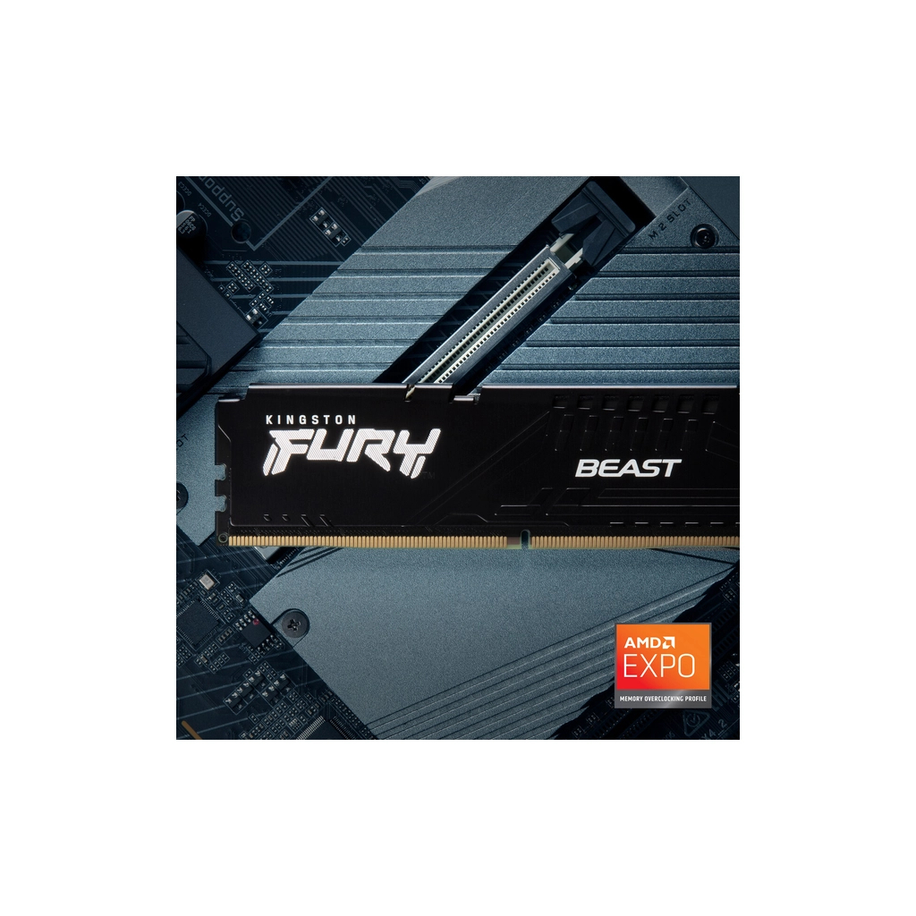 Модуль пам'яті для комп'ютера DDR5 64GB (2x32GB) 5200 MHz Beast Black Kingston Fury (ex.HyperX) (KF552C40BB2K2-64)