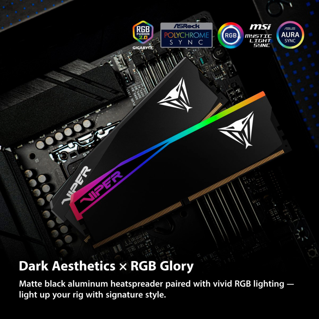 Модуль пам'яті для комп'ютера DDR5 32GB (2x16GB) 6400 MHz Viper Elite 5 Ultra RGB Patriot (VEUR532G6432K)