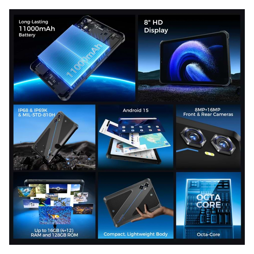 Планшет OUKITEL RT3 plus 8" 4/128GB NFC LTE Black (6941749808516)