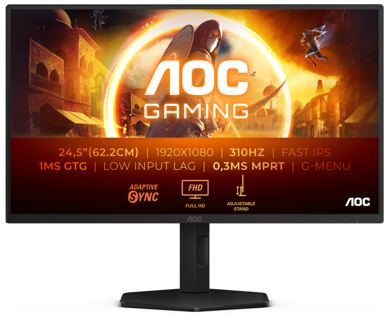 Монiтор 24.5" AOC 25G4SXU Black