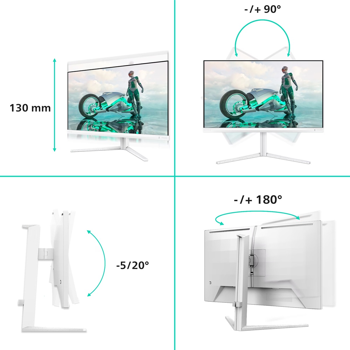 Монiтор 27" Philips Evnia 27M2N3501PA/00 White