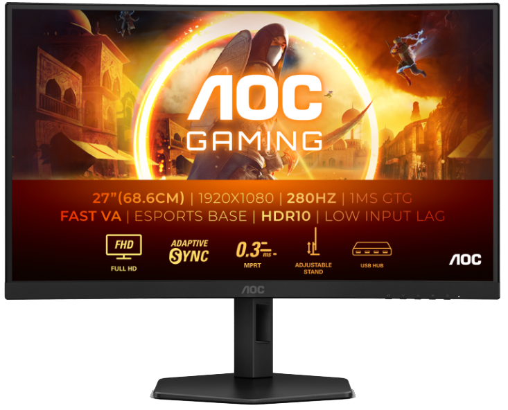 Монiтор 27" AOC C27G4ZXU Black