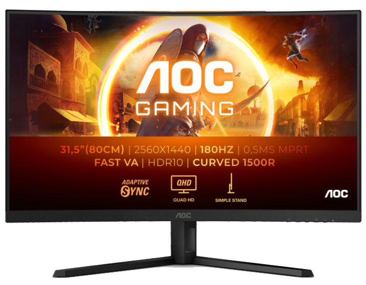 Монiтор 31.5" AOC CQ32G4VE Black