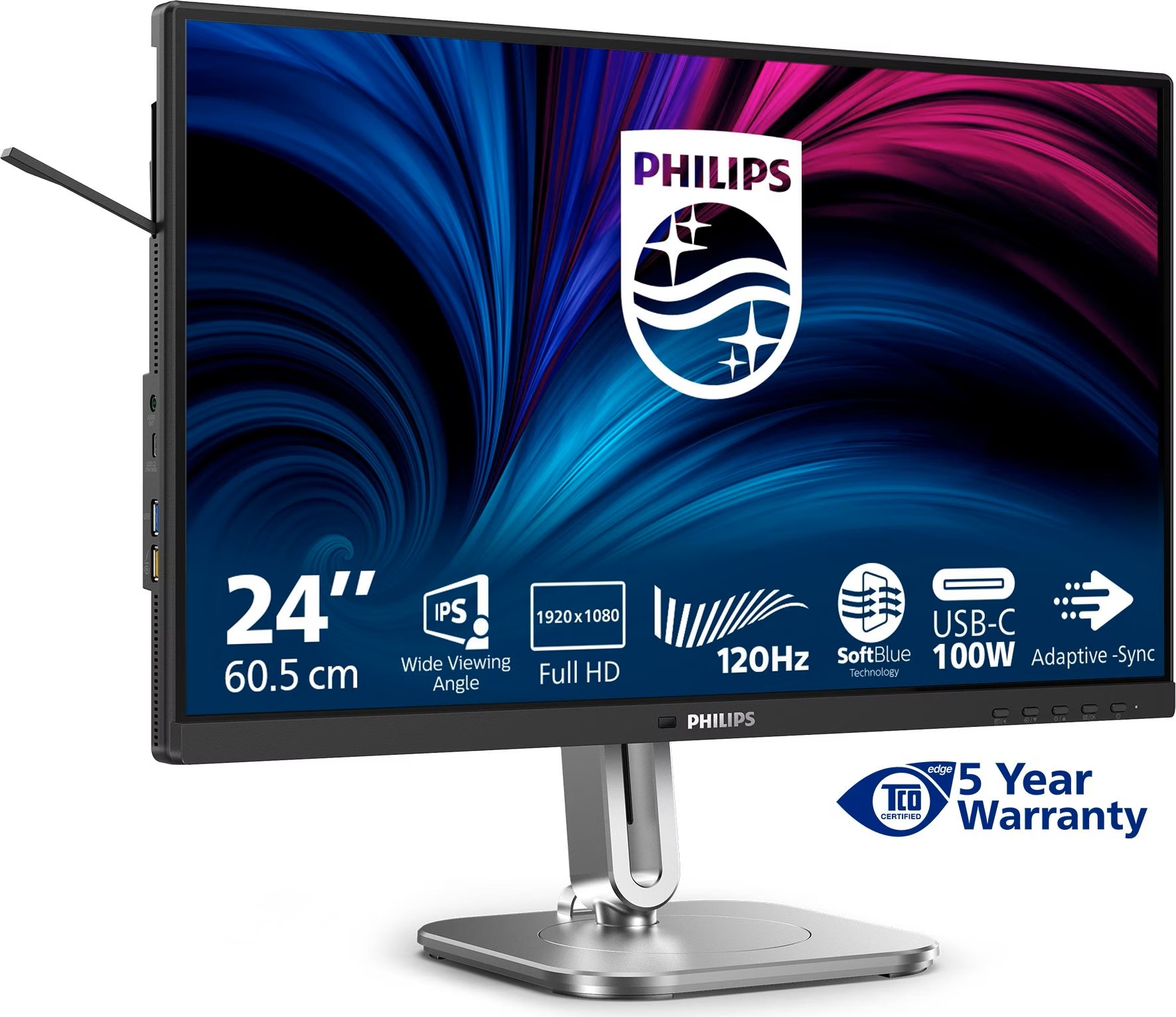 Монiтор 23.8" Philips 24B2U4301/00 Black/Silver