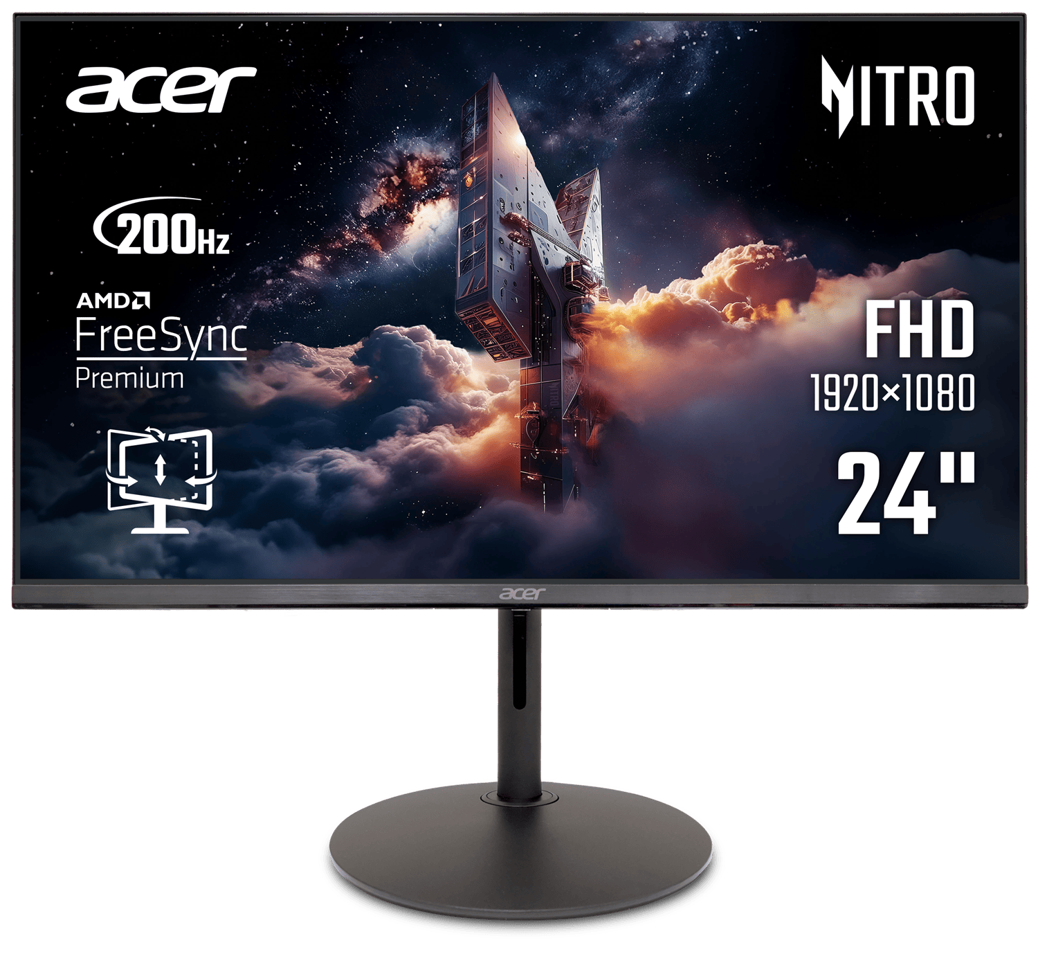 Монiтор 23.8" Acer XF240YX1biiph (UM.QX0EE.105) Black