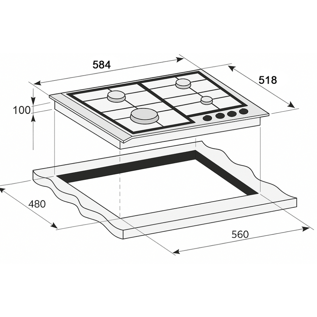 Варочна поверхня PRIME Technics PGH 50053 FGBIXC