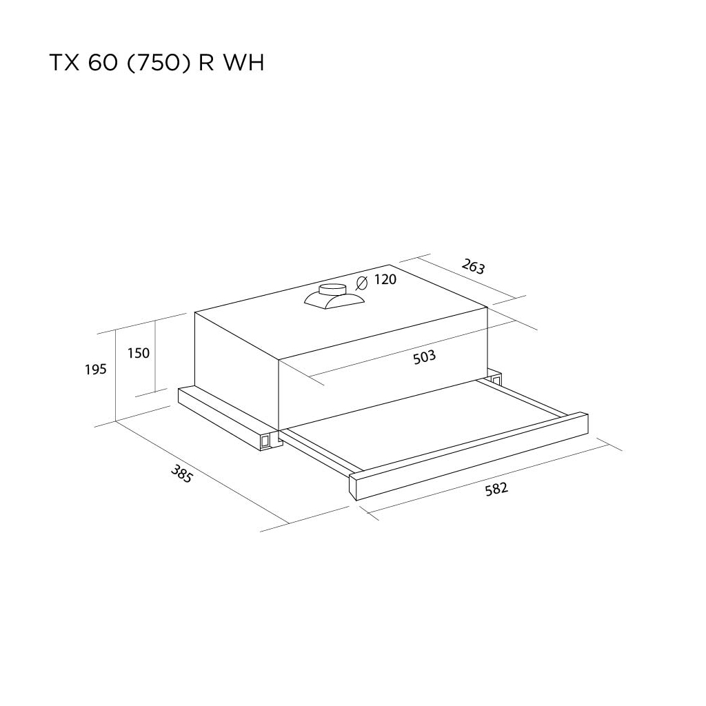 Витяжка кухонна Pyramida TX 60 (750) R WH