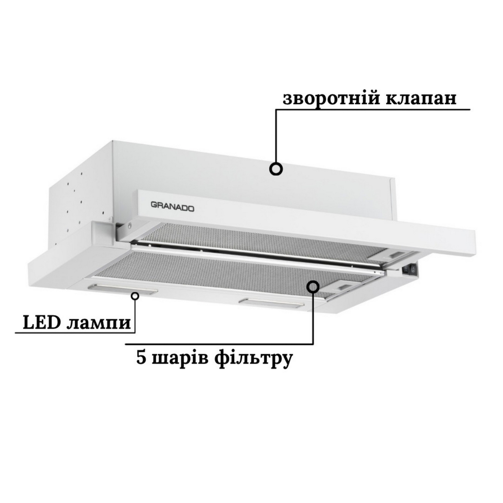 Витяжка кухонна GRANADO Telde 602-450 white (GCH316255)