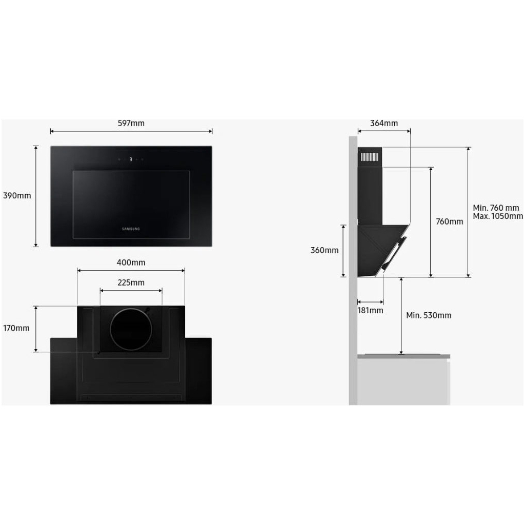 Витяжка кухонна Samsung NK24B3501VB/WT