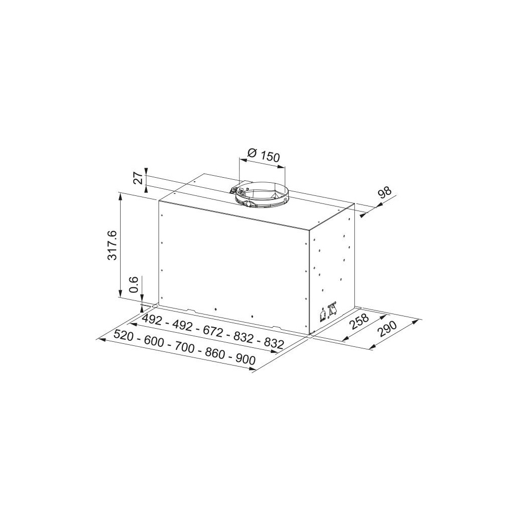 Витяжка кухонна Franke Box Flush Basic FBFE LG A52 (305.0729.554)