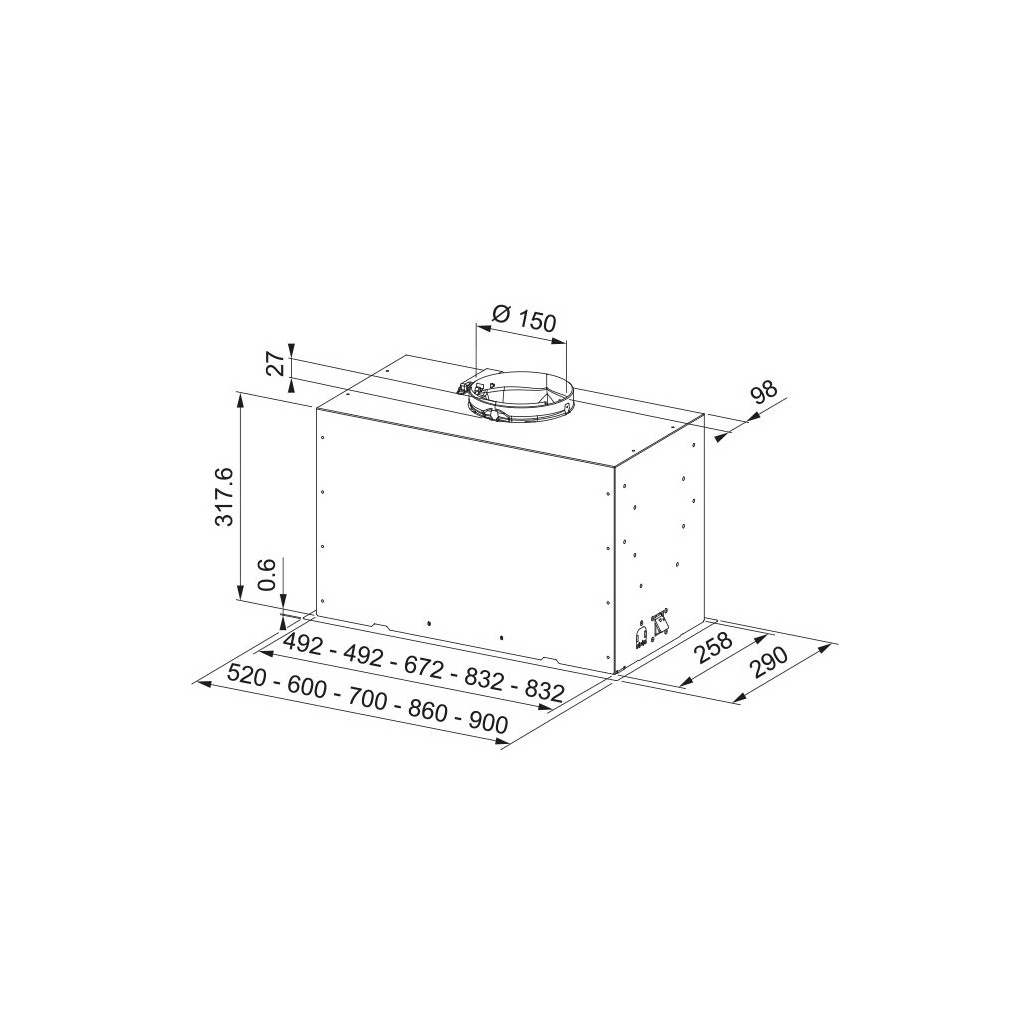 Витяжка кухонна Franke Box Flush Basic FBFE LG A70 (305.0729.553)