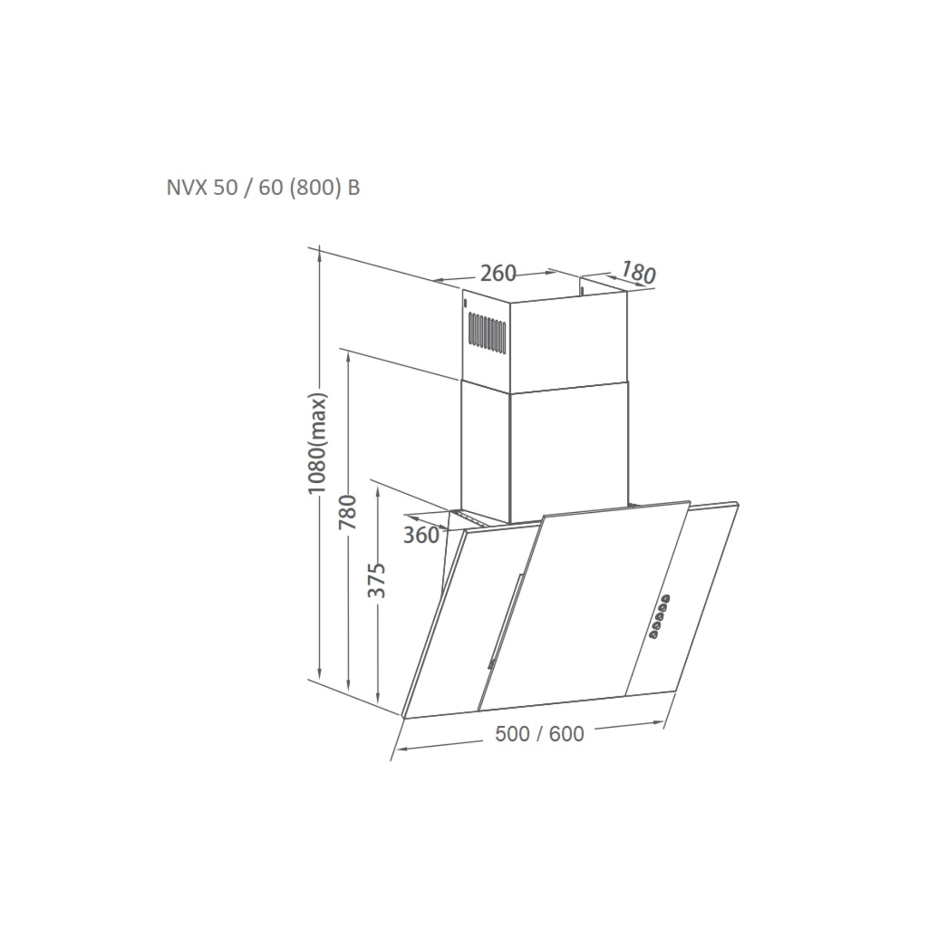 Витяжка кухонна Pyramida NVX 60 (800) B XBL