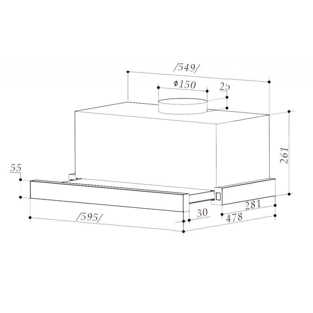 Витяжка кухонна Interline SLIM ULTRA X/S A/60 (SLIMULTRAX/SA/60)