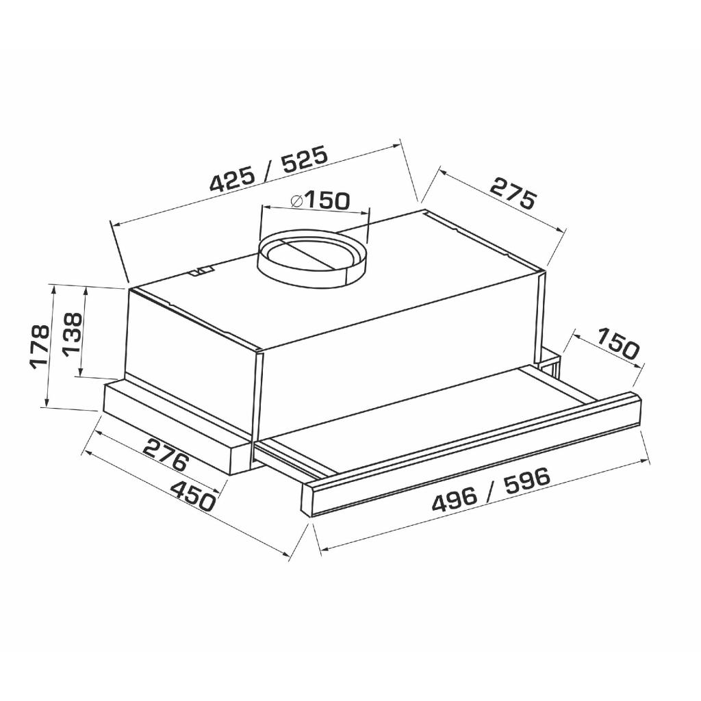 Витяжка кухонна GRANADO Telde 602-700 inox (GCH26277)