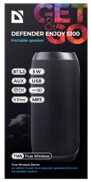 Портативна акустика Defender Enjoy S100 Black (65101)